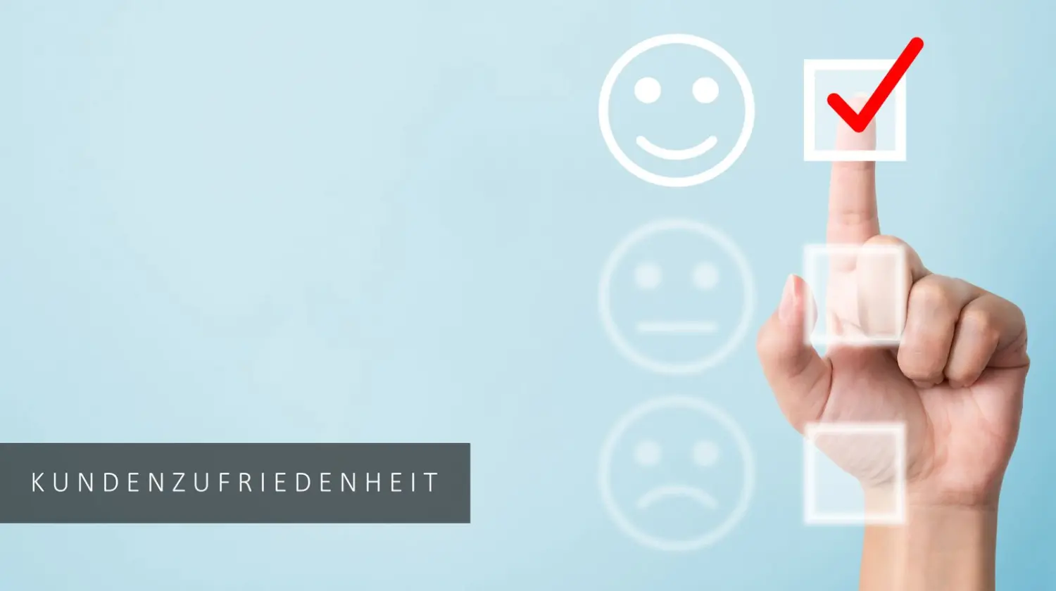 Happy Face Right Tick von Komiku - Kommunikation mit Kunden